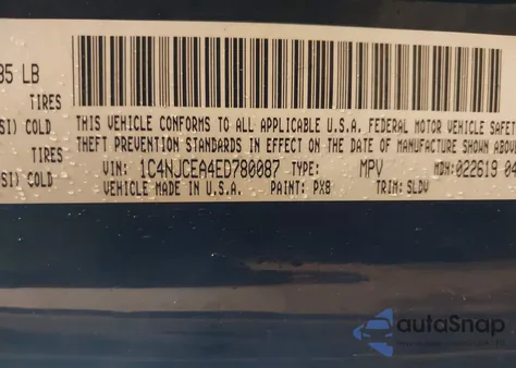 2014 Jeep Compass High Altitude from USA, damaged, VIN 1C4NJCEA4ED780087